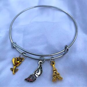 Brand New! Handmade! Adjustable Charm Bangle Bracelet!